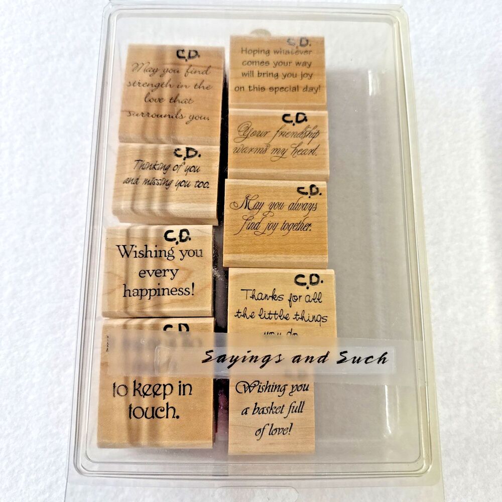 Stampin' Up! Sayings and Such Set 9 Wood Mount Rubber Stamps Retired Sentiments